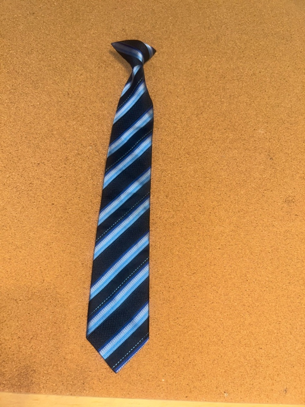 Striped Blue and Black Men’s Silk Tie